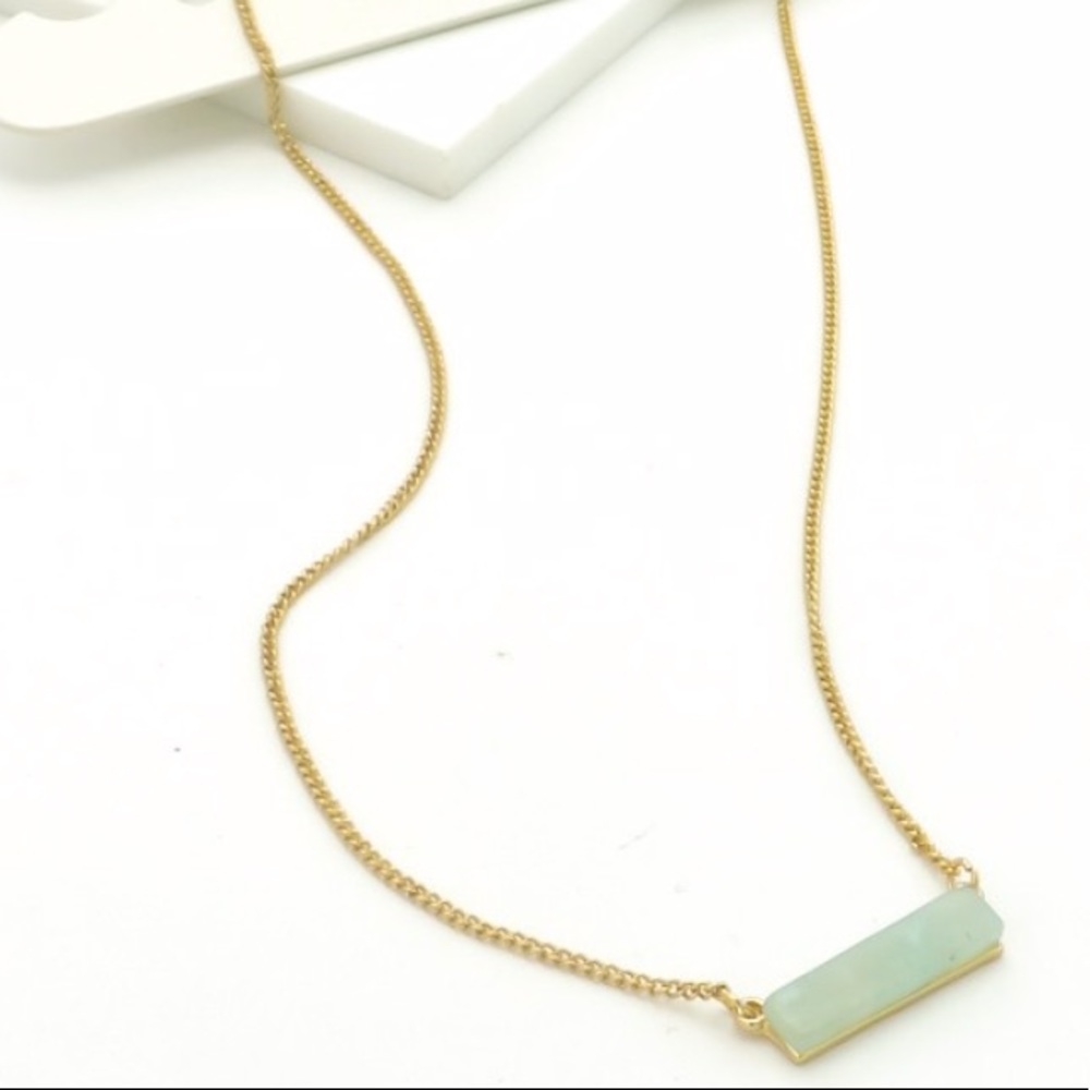 Blue Natural Bar Delicate Necklace
